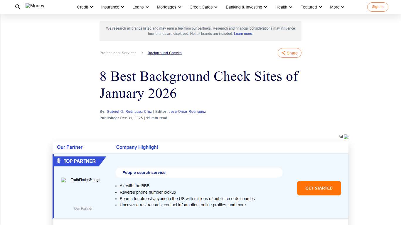 8 Best Background Check Sites of January 2026 | Money